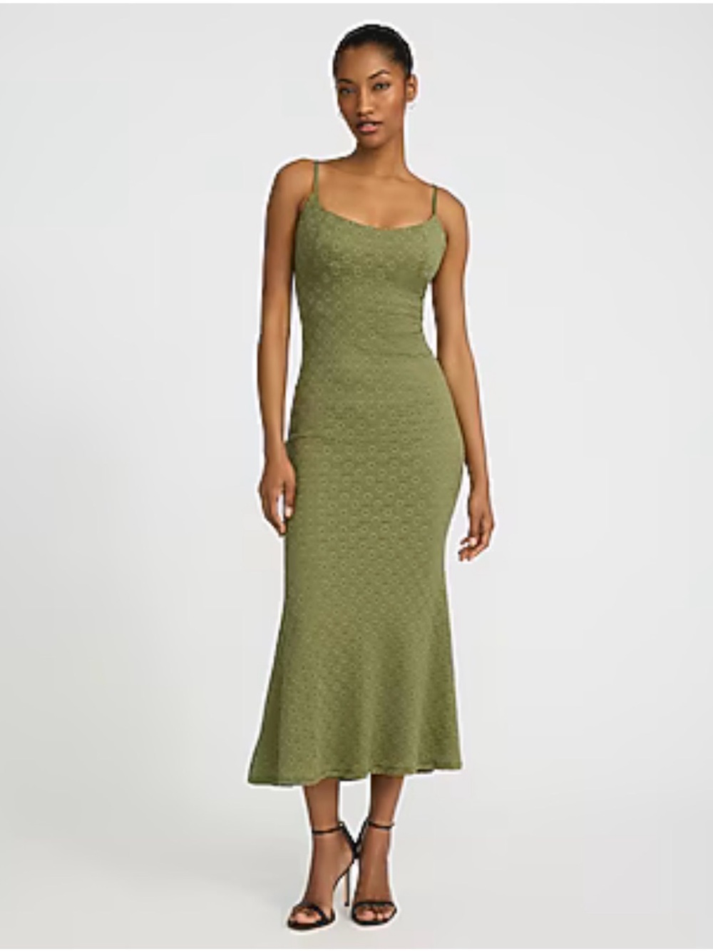 EXPRESS Textured Floral Scoop Neck Sleeveless Midi Dress (Size: S)